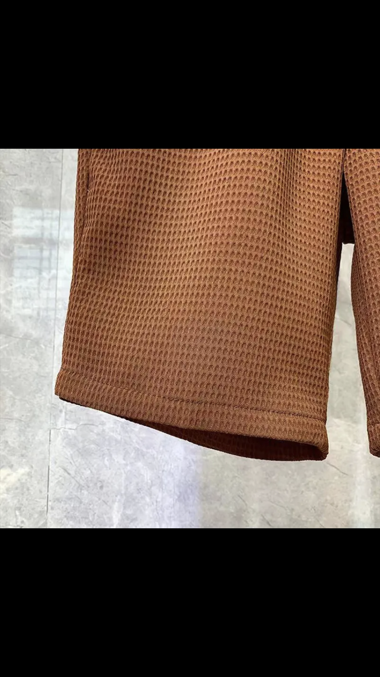 Costume Été Pied-de-Poule Marron