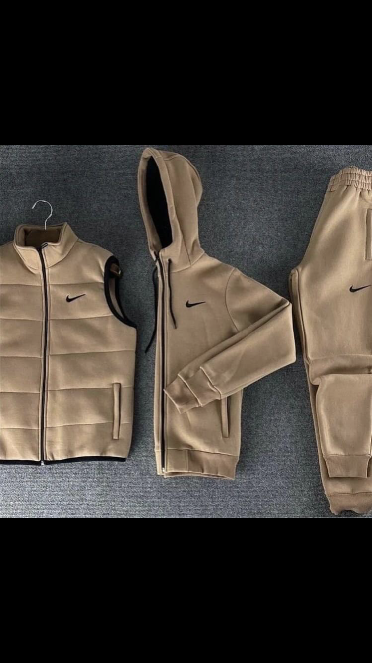 Ensemble 3 Pièces Jogging Beige