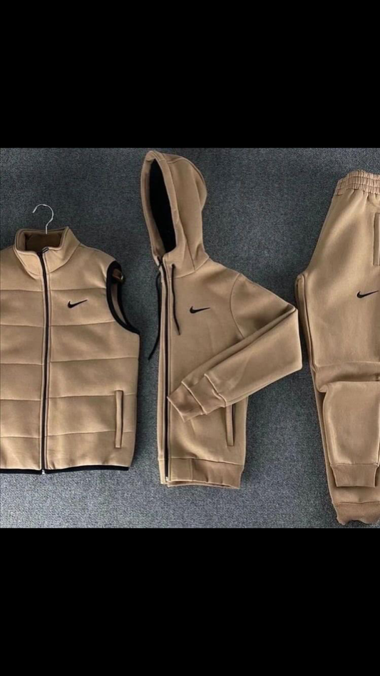 Ensemble 3 Pièces Jogging Beige