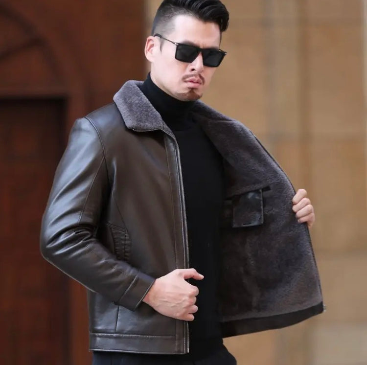 Vest cuir noir bâtonner