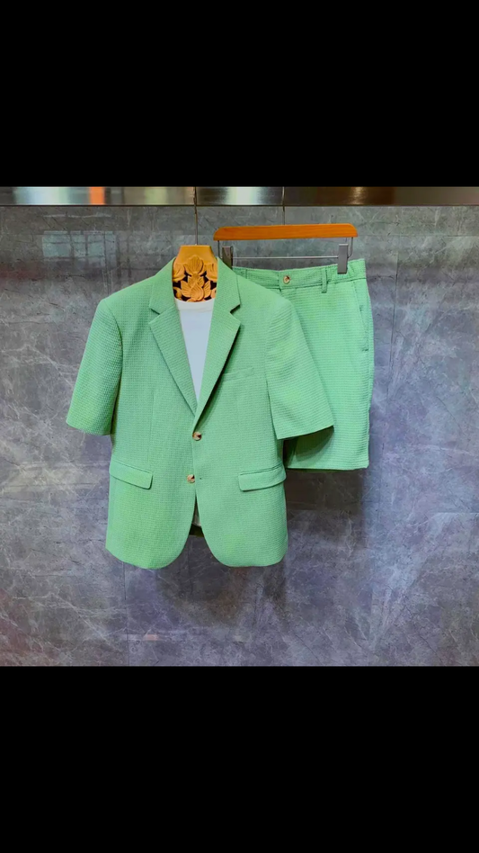 Costume Été Pied-de-Poule Vert
