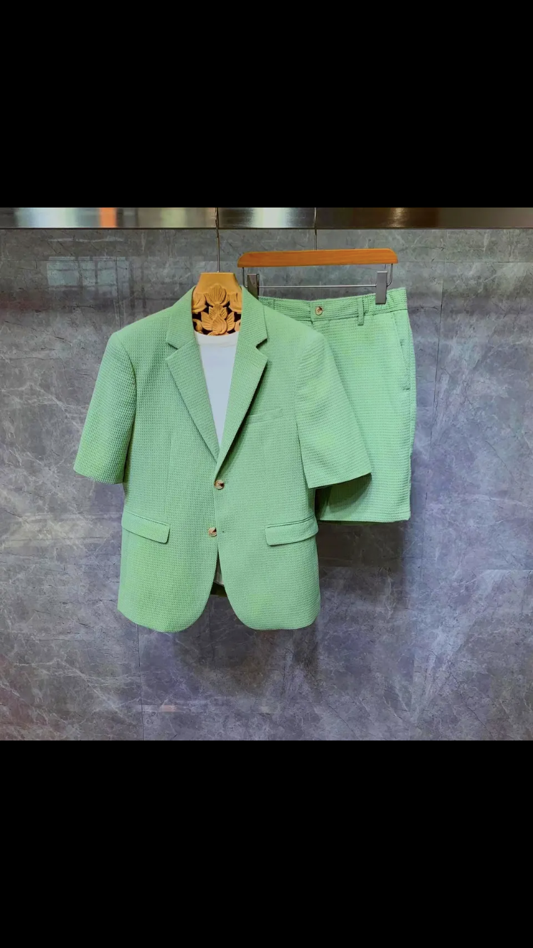 Costume Été Pied-de-Poule Vert